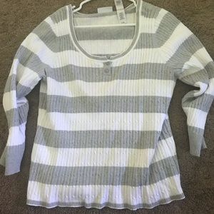 White and grey long sleeve